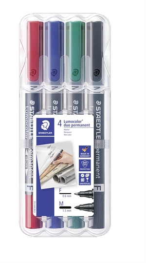 Staedtler Marker Lumocolor Duo Perm 0,6-1,5mm vegyes (4)